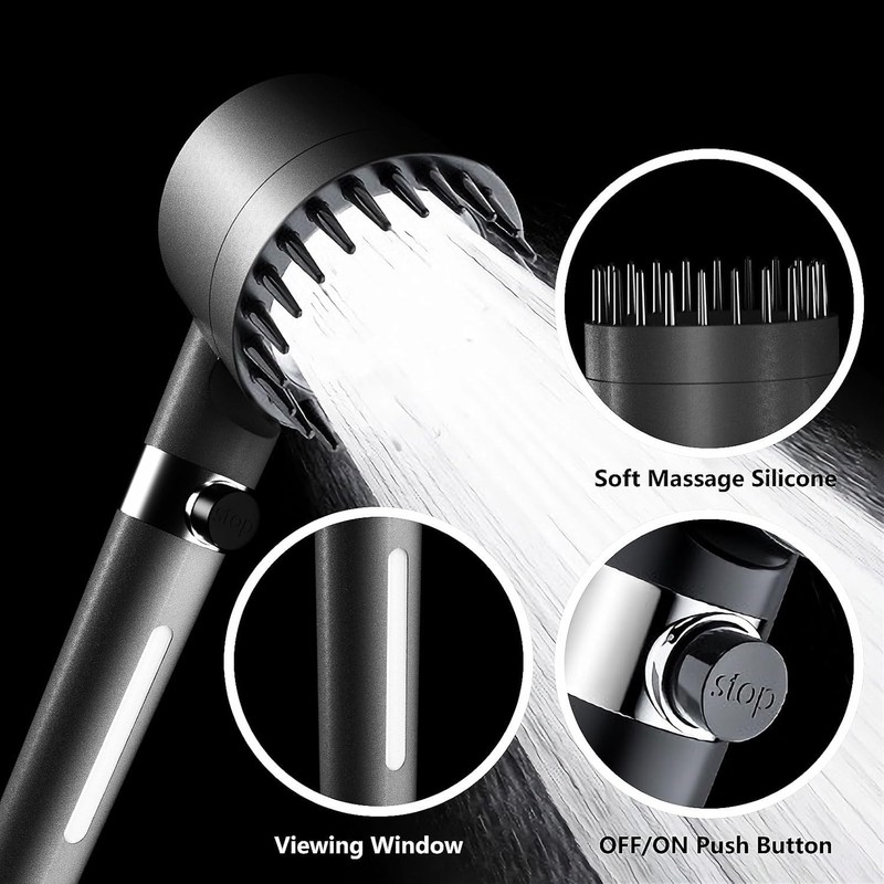 DFENGDF Filtered Shower Head with Handheld 3 Spray Modes High