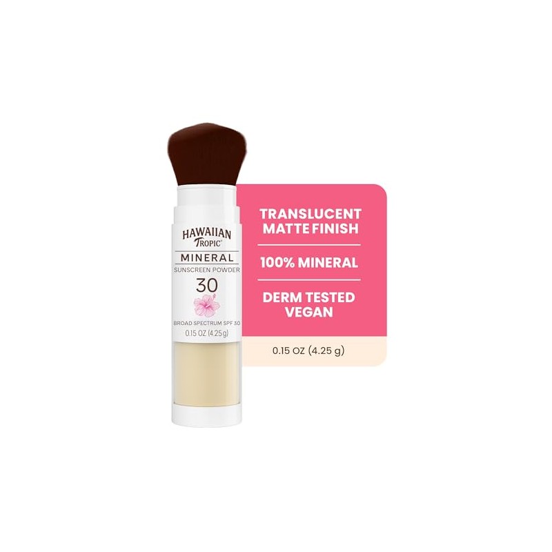 Hawaiian Tropic - Brocha Para Polvo Mineral, Spf 30
