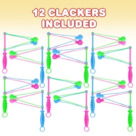 ArtCreativity Plastic Clacker Noise Maker Toys, Set of 12, Party Noisemakers for Kids and Adults, Noise Making Toys for Parties, Sports Events, Birthdays, and Celebration, Fun Party Favors