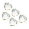 Cuenco para Cera Derretida Corazón Metal Dorado 5 Piezas Depilación