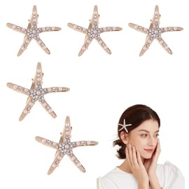 SCJJZ Hair Clips, Hair Clips, Bridal Wedding Headwear, Girls Accessories, Golden Starfish Hairpin, Hair Accessories (Pack of 5)