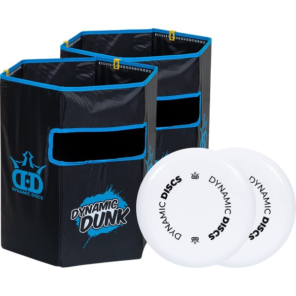 Dynamic Discs Dynamic Dunk Game Set | Flying Disc Toss Dunk Game Set | Includes 2 Targets and 2 Frisbees | Mesh Carrying Case Included | Great for Tailgating and Backyard BBQ