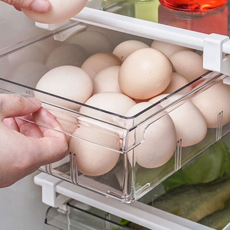 Refrigerator Drawer Large Capacity Transparent Rectangular Fridge Under Shelf Drawer