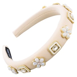 scicent Headband Girls Padded Women's Hair Band Glitter Rhinestone Decorated Headband Thin Hair Bands Fashionable Headbands for Women Birthday Gift Wedding Bridal Hair Accessories - 27017