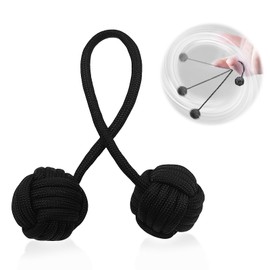 Fidget Toys,Parachute Cord and Steel Beads Handmade Fidget Beads, Finger Yo-Yo Stress Relieving Toys,Color Begleri (Black)
