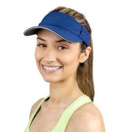 TrailHeads - Sombrero de visera para mujer, para correr, golf y tenis, reciclado, marino, Talla única