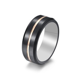 hecere Waterproof Tungsten Steel NFC Forum Type 2 215 496 Bytes Chip Universal for Mobile Phone All-Round Sensing Technology Wearable Smart Ring（Black Gold Tungsten NFC ring-20mm）