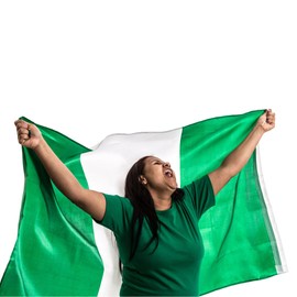 European 2024 World Cup International Flags - 90x150 cm - with Pole Loop - Flag (Nigeria, 90x150cm)