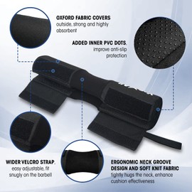 Yes4All Ergonomic Foam Bar Pad - Olympic Barbell Squat Pad - Neck Pad for Squats, Hip Thrusts - Weight Lifting Bar Pad
