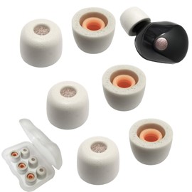 Luckvan Memory Foam Earbuds Tips for Sony WF-1000XM5 Replacement Ear Tips WF-1000XM5 WF-1000XM4 Earbuds Case 3 Pairs Gray Small Ear Tips