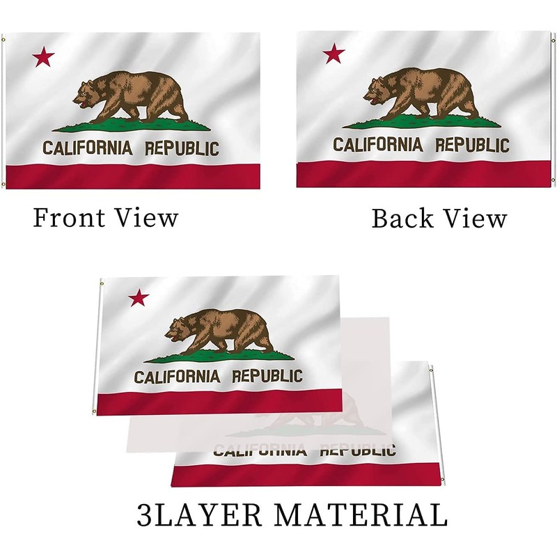 California Republic State Flag Double Sided 4x6 Outdoor Heavy Duty