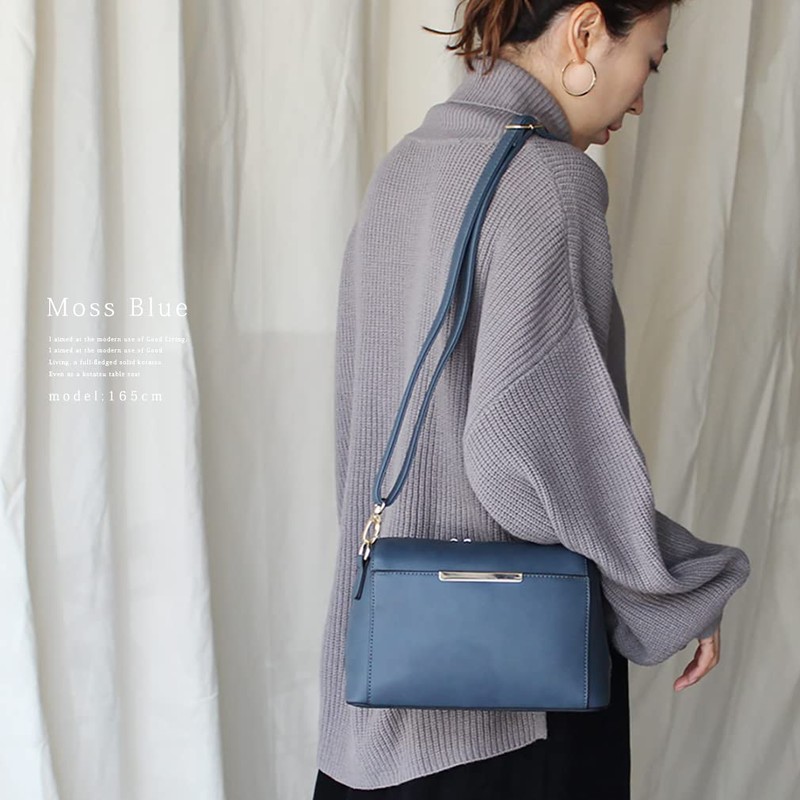 Gratante abb-g0006 Women's Round Zipper Mini Shoulder Bag, moss blue