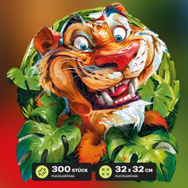 ESC WELT Tiger Wooden Puzzle 300 Pieces - Challenging Thinking Game for Children and Adults - Environmentally Friendly & Fun Learning Toy - Challenging Game - Wooden Thinking Game