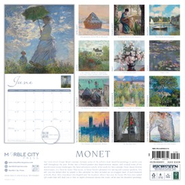Monet Calendar 2026 | 12” x 24” Impressionism Wall Calendar 12 Month: Oscar Claude Monet | Marble City Press | Art Calendar | Museum, Fine Art | Small Family Owned Business | Sustainable Plastic Free Packaging, Thick Art Paper