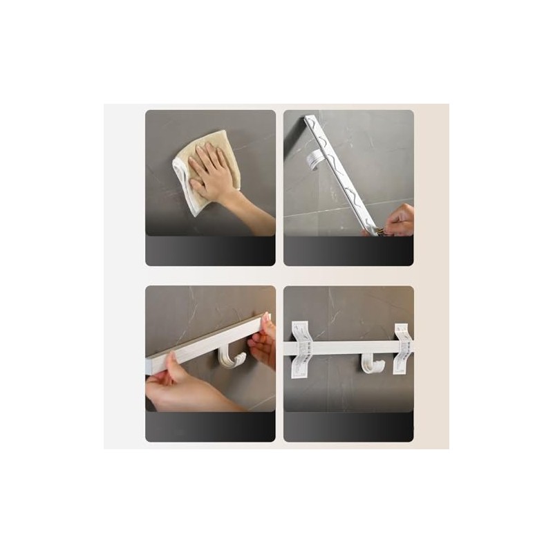 30 cm Hook Rail Kitchen Hanger for Kitchen Utensils, White