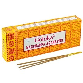 Goloka Nag Champa Incense - 250 GM Box - Hand Rolled Agarbatti Fine Quality Incense Sticks for Purification, Relaxation, Positivity, Yoga, Meditation
