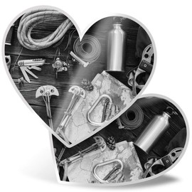 2 x 15cm Heart Stickers - Climbing Equipment Ropes Boots Decals 35382