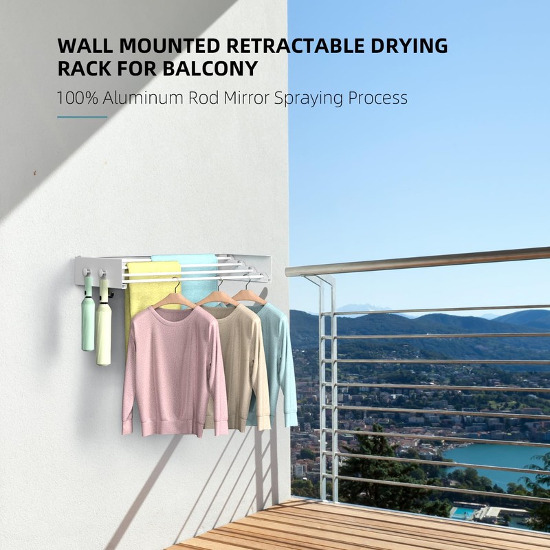 SZJoyBet Drying Rack Clothing,Clothes Drying Rack Wall Mounted,Laundry Drying Rack