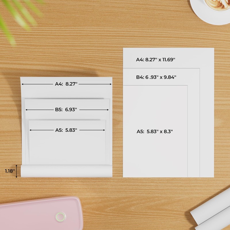 MUNBYN A4/A5/B5 Thermal Paper, Compatible with ITP01 ITP02 ITP04 A4