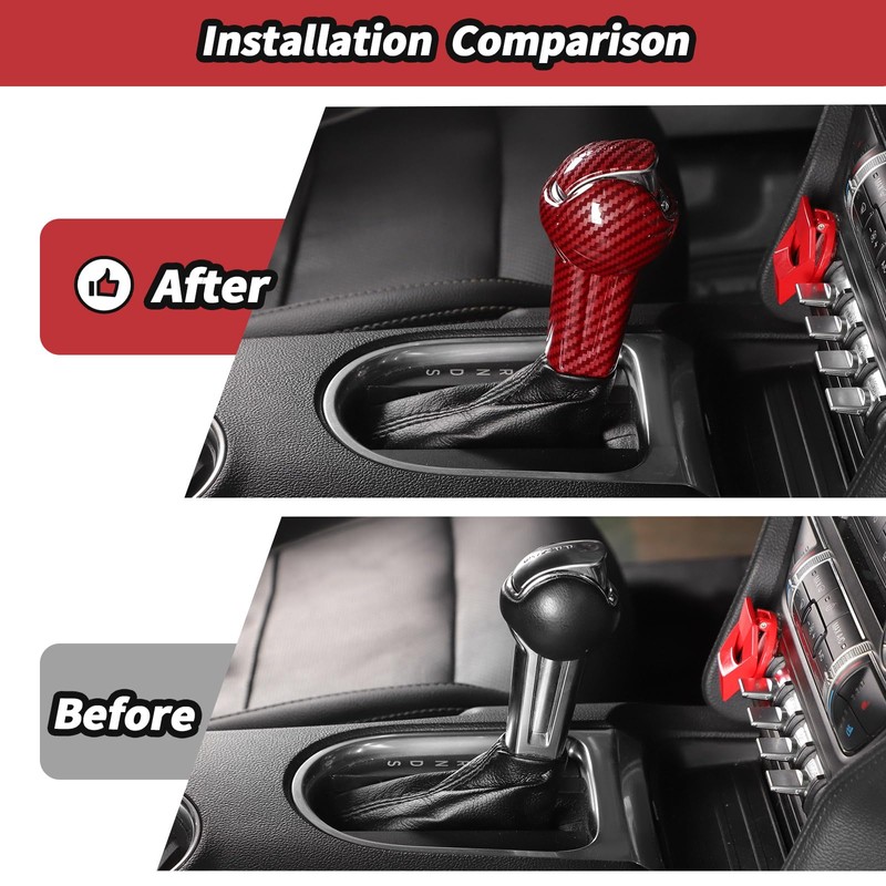 JeCar Gear Shift Knob Cover Trim for Ford Mustang 2015