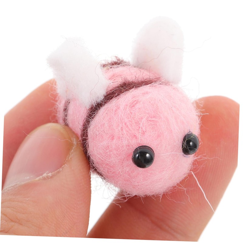 COHEALI 24Pcs Wool Felt Bee Ornaments Adorable Yellow Decorations for