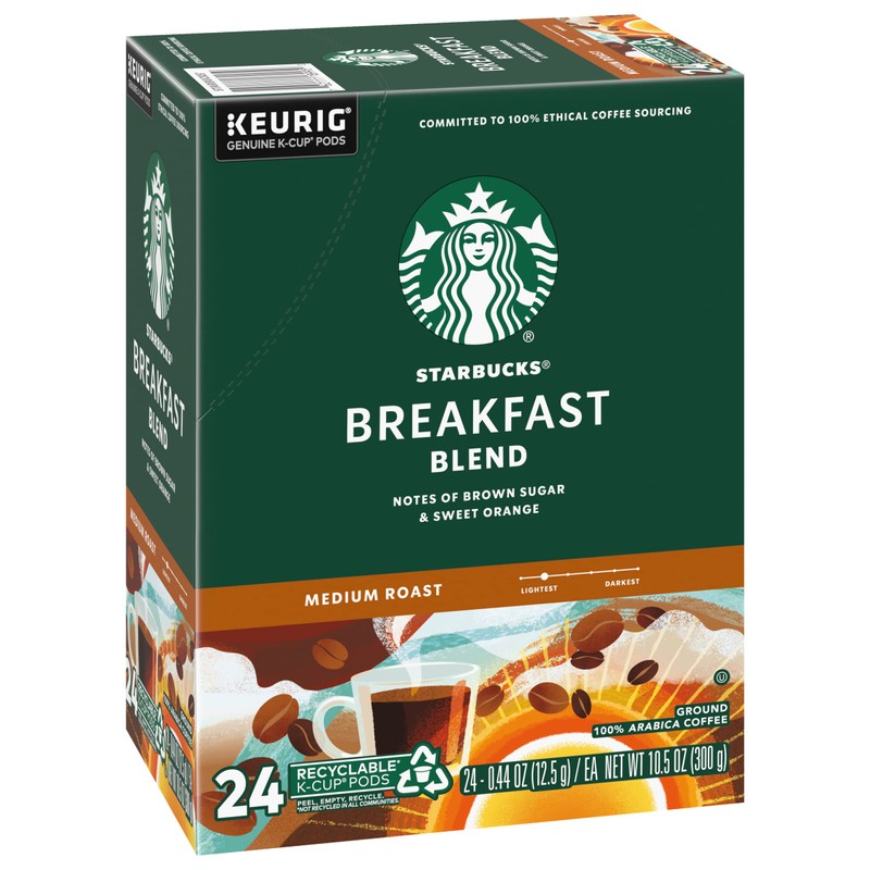 Starbucks Breakfast Blend Coffee K-Cups, 72 Count