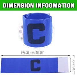 Qimoo 10Pcs Blue Soccer Captain Armband, Nylon Elastic Protective Soccer Bands Adjustable Football Arm Bands C Arm Band for Youth Adult Sports Training