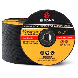 SI FANG 25 Pack Cut Off Wheels 115 x 1.2 x 22.23mm Thin Metal Cutting Discs Blades, Metal & Stainless Steel Aggressive Cutting Wheel Grinding Discs for 4.5 inch Angle Grinder