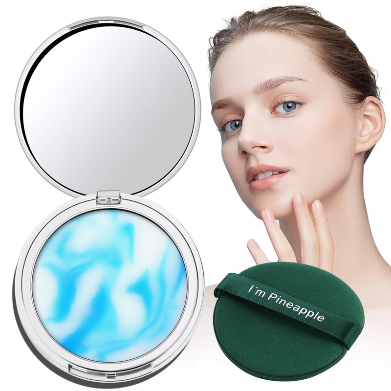 Oil Control Compact Powder, Lightweight and Waterproof Face Pressed Powder