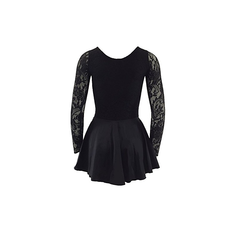 Starlite Black Zoe Dance Dress with Lycra Skirt for Girls,