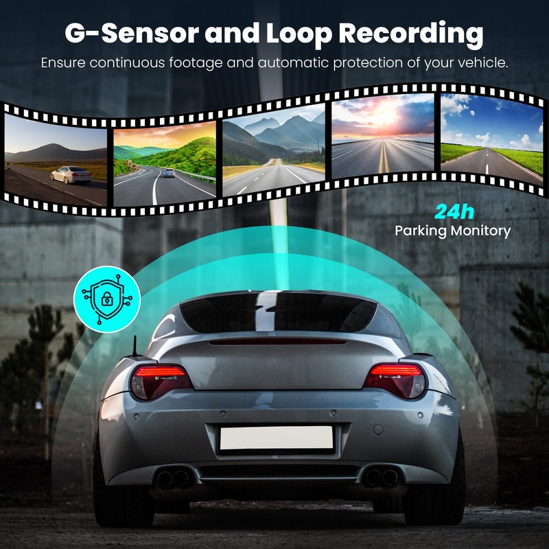 VistaVue Dash Cam - Front 2K, Rear 1080P - WiFi,