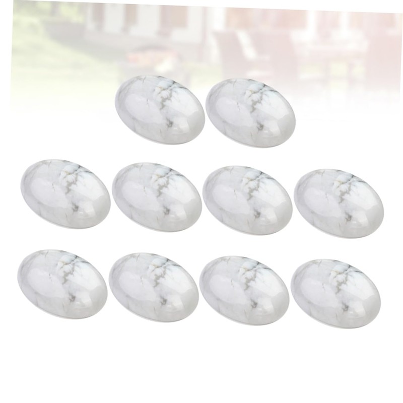 STOBOK 10pcs Oval Howlite Stone Supplies for Jewelry Craft Making