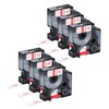 NineLeaf 6 Pack Red on White Label Tape Refill Compatible