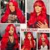 Red Lace Front Wig - Human Hair, Pre-Plucked, 13x4 HD,