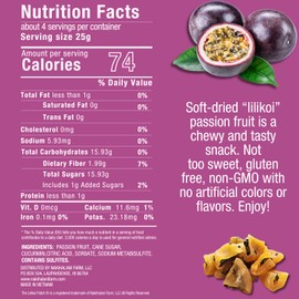 Soft-Dried Lilikoi (Passion Fruit) by Nakihalani Farm (3.5 oz) | Non-GMO, Gluten-Free, Vegan | Soft Chewy Texture | Plant-Based Healthy Snack for Adults & Kids | Resealable Bag