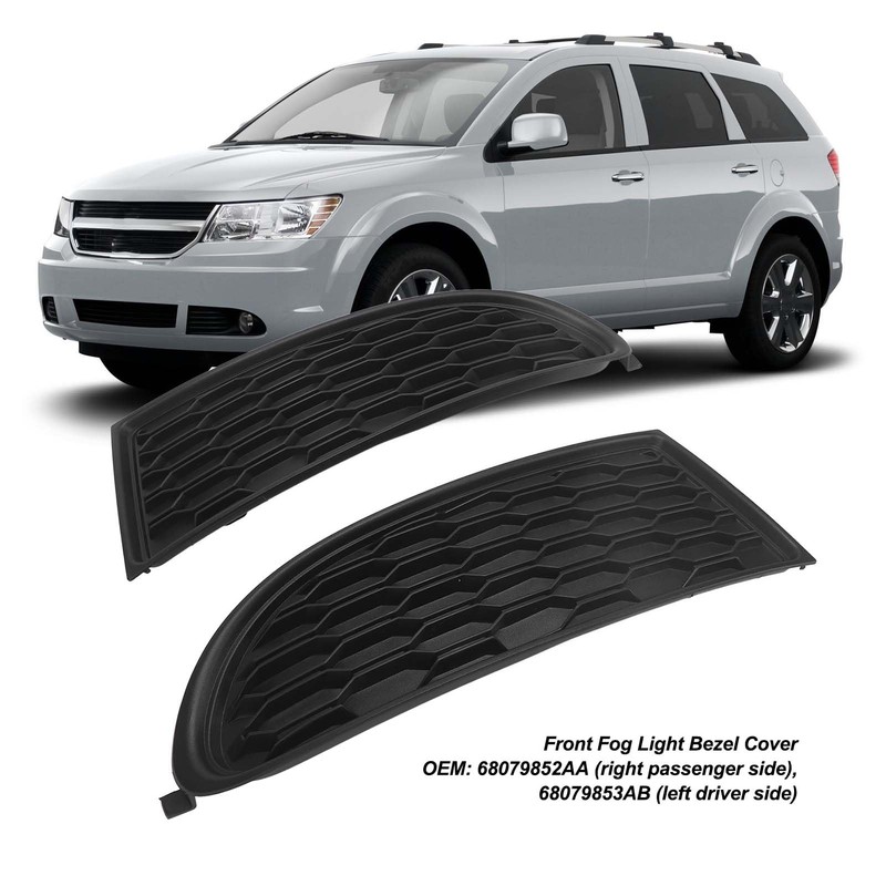 Front Fog Light Cover LED Replacement Trim Compatible With OEM