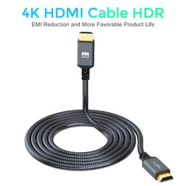 Twozoh 4K HDMI Cable, 1 m, Pack of 2, Braided Nylon, HDMI to HDMI Cable, Supports 18 Gbps, 3D/4K@60Hz/2160p/1080p Picture