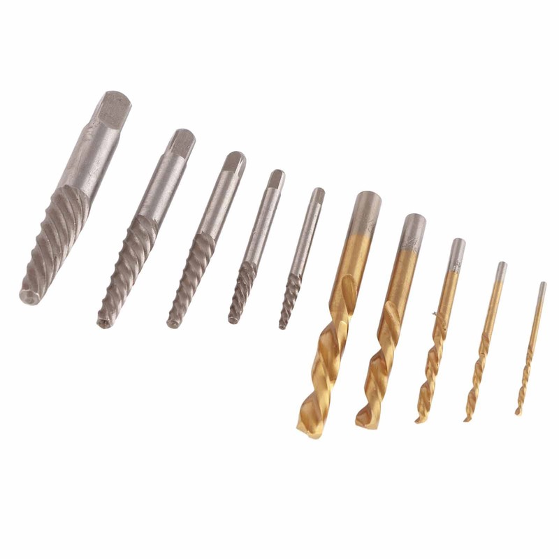 Left Handed Drill Bits for Metal, 10PCS Screw Extractor and