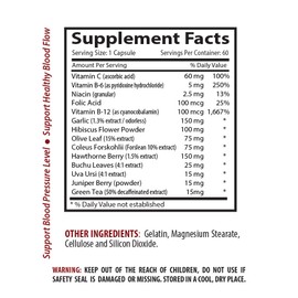 Nature Supplements BLOOD PRESSURE SUPPORT - Dietary Supplement Pills - Heart Healthy Supplement -1B