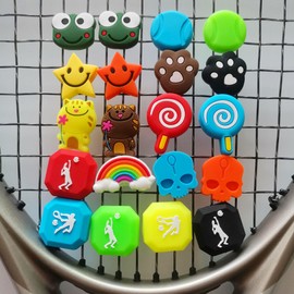 Tennis Dampener Cute/Funny 20 Pack Assorted Tennis Racket Vibration Dampener Soft Silicone Tennis Racquet Shock Absorbing Tennis Damper Tennis Racket Shock Absorber (20 Pack Assorted)