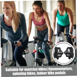 Exercise Bike Pedals 2Pcs 1/2 Long Shaft Stationary Bike Pedals with Adjustable Strap Non-Slip Universal Exercise Replacement Parts for Home, Gym Replacement Parts