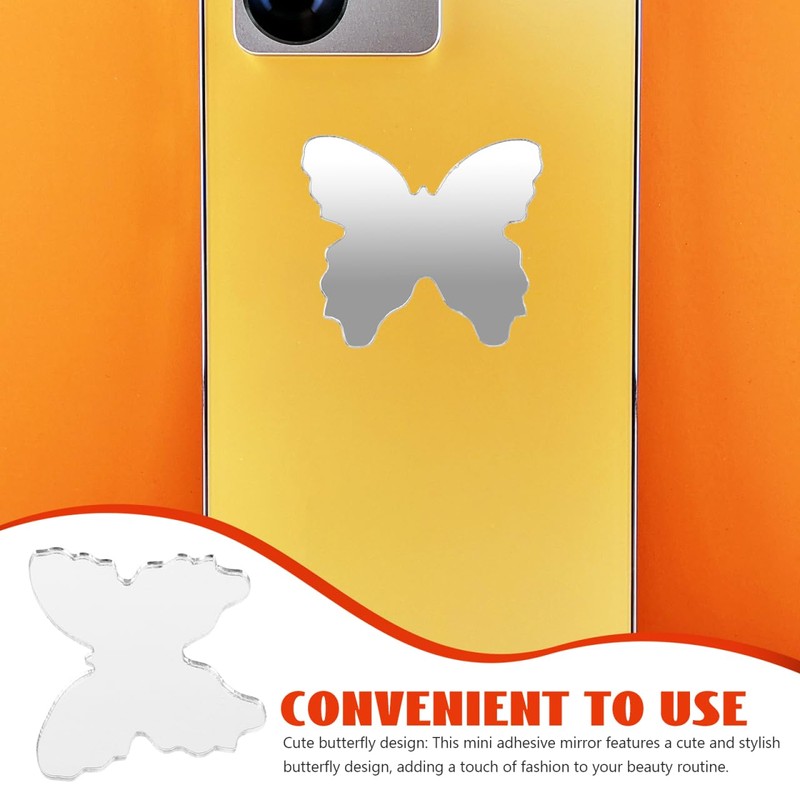 ARTIBETTER - Calcomanía de espejo para smartphone, mini mariposa, espejo,