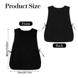 YBEATY Unisex Cobbler Apron with 3 Pockets Vest Waterproof Art Smock Aprons Black for Painting Cleaning Artiest Apron Work kitchen Women Men (Black)