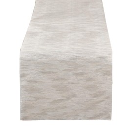 Fennco Styles Evelina Collection Contemporary Metallic Fused 14 x 108 Inch Table Runner – Silver Table Runner for Banquets, Family Gather, Special Events and Home Décor