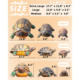 Sdeetesamjun Turtle Statue, Resin Garden Sculpture Indoor/Outdoor Yard Lawn Ornament,Home Decor (Medium)