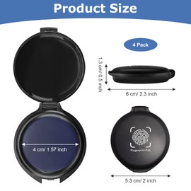 Marte Vanci Fingerprint Ink Pad, Thumbprint Ink Pads Finger Print Stamp Kit for Notary Supplies Identification Security ID Fingerprint Cards Law Enforcement Portable Blue 4 Pcs