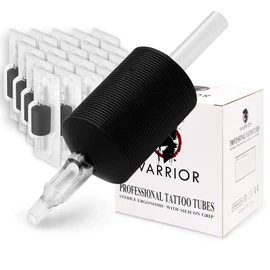 WARRIOR Tattoo Tubes/Disposable Tattoo Grip with Long Tip in Soft Rubber 25mm Magnum/Flat Pack of 20 pcs (1.0/7F)