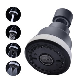 4 Spray Modes Faucet Aerator,360 Degree Faucet Sprayer Attachment,Big Angle Kitchen Faucet Aerator,Swivel Faucet Extender,Sink Sprayer Attachment for faucet,55/64 inch Female Thread (Black)