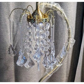 Unbranded Clear Acrylic Crystal-Like and brass SHADE REPLACEMENT FOR Table or Floor Lamp