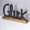 levandeo Lettering "Glück" L30 cm Metal Black Mango Wood Decorative